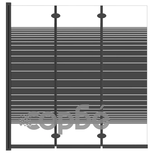 Сгъваема душ преграда, 3 панела, 130x130 см, ESG, черна ➤ топ цена ➤ sorbe.bg
