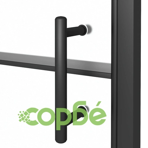 Врата за душ, 81x195 см, полуматирано закалено стъкло, черна ➤ топ цена ➤ sorbe.bg