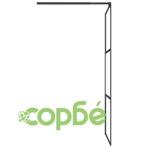 Параван за баня, 80x195 см, полуматирано ESG стъкло, черна ➤ топ цена ➤ sorbe.bg