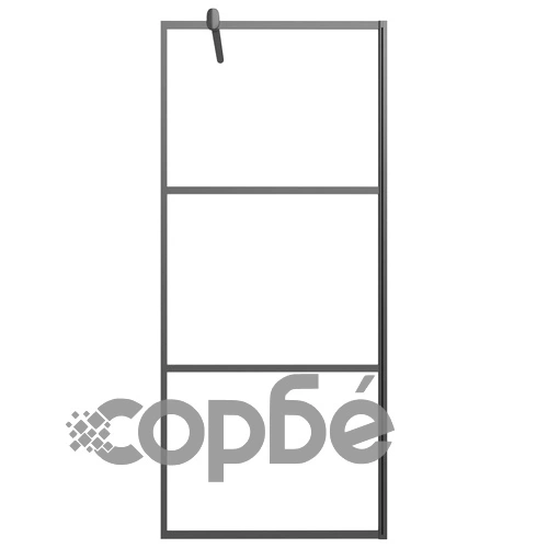 Параван за баня, 90x195 см, полуматирано ESG стъкло, черно ➤ топ цена ➤ sorbe.bg