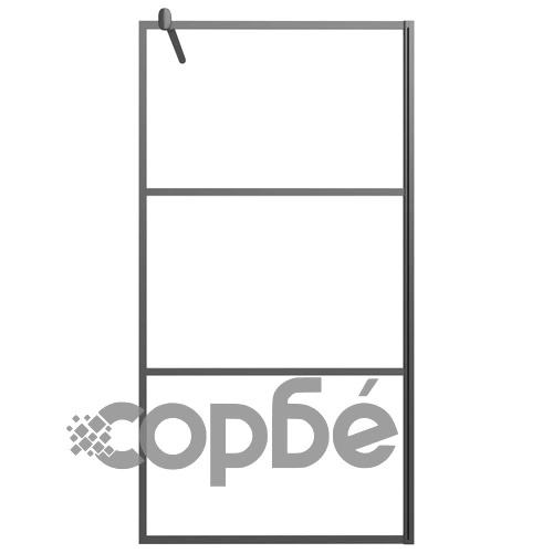 Параван за баня, 100x195 см, полуматирано ESG стъкло, черно ➤ топ цена ➤ sorbe.bg