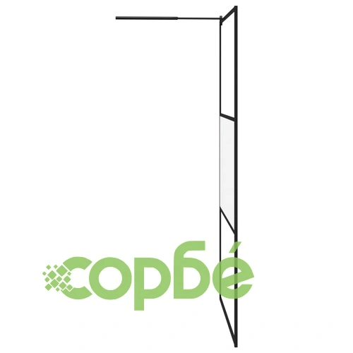 Параван за баня, 115x195 см, полуматирано ESG стъкло, черно ➤ топ цена ➤ sorbe.bg