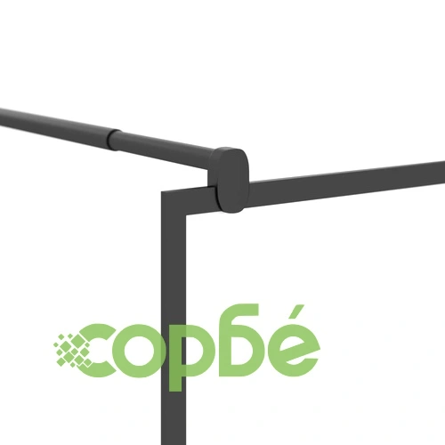 Параван за баня, 115x195 см, матирано ESG стъкло, черна ➤ топ цена ➤ sorbe.bg