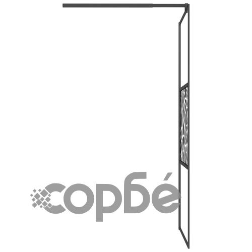 Параван за баня 80x195 см ESG стъкло с каменен дизайн черен ➤ топ цена ➤ sorbe.bg