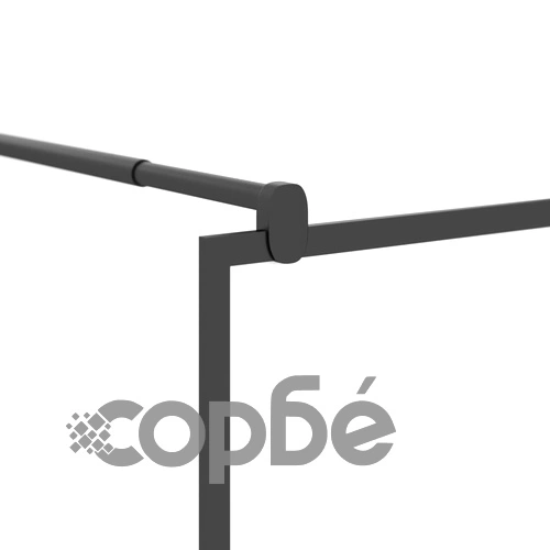 Параван за баня 90x195 см ESG стъкло с каменен дизайн черен ➤ топ цена ➤ sorbe.bg