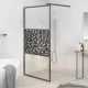 Параван за баня 100x195 см ESG стъкло с каменен дизайн черен