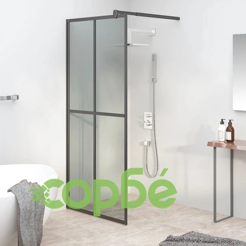 Параван за баня, 90x195 см, тъмно закалено стъкло ➤ топ цена ➤ sorbe.bg
