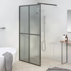 Параван за баня, 100x195 см, тъмно закалено стъкло