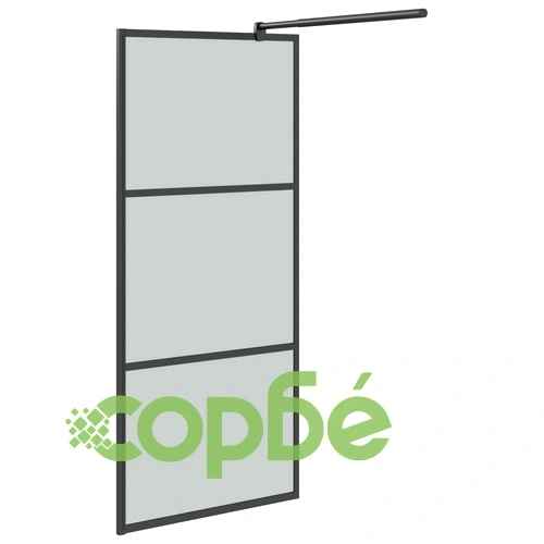 Параван за баня, 80x195 см, затъмнено ESG стъкло, черен ➤ топ цена ➤ sorbe.bg