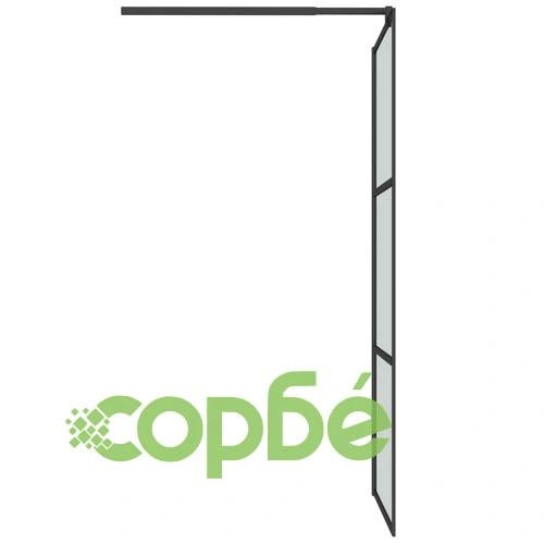 Параван за баня, 80x195 см, затъмнено ESG стъкло, черен ➤ топ цена ➤ sorbe.bg