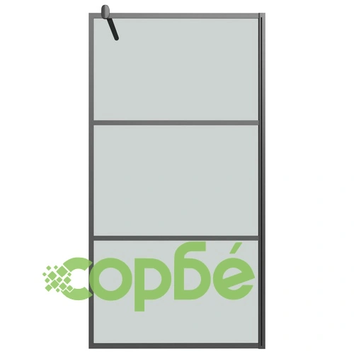 Параван за баня, 100x195 см, затъмнено ESG стъкло, черен ➤ топ цена ➤ sorbe.bg