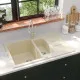 Гранитна кухненска мивка с две корита, бежова