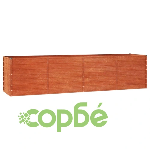 Градинска повдигната леха ръждив 320x80x77 см кортенова стомана ➤ топ цена ➤ sorbe.bg