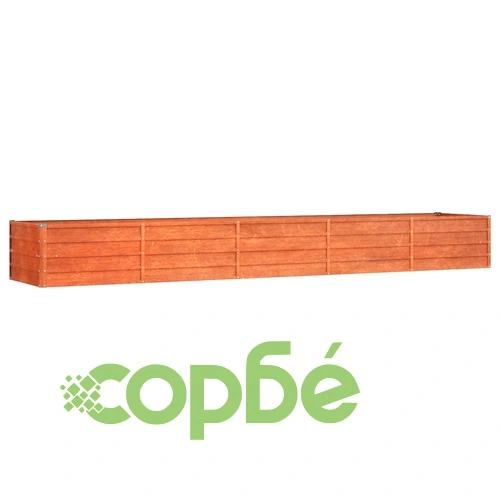 Градинска повдигната леха ръждив 400x80x45 см кортенова стомана ➤ топ цена ➤ sorbe.bg