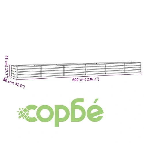 Градинска повдигната леха ръждив 600x80x45 см кортенова стомана ➤ топ цена ➤ sorbe.bg