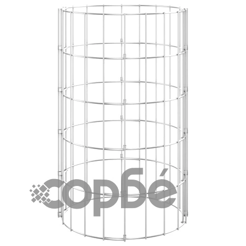 Кръгъл габионен стълб, поцинкована стомана, Ø30x50 см ➤ топ цена ➤ sorbe.bg
