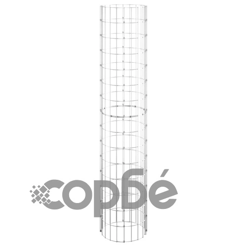Кръгъл габионен стълб, поцинкована стомана, Ø30x150 см ➤ топ цена ➤ sorbe.bg