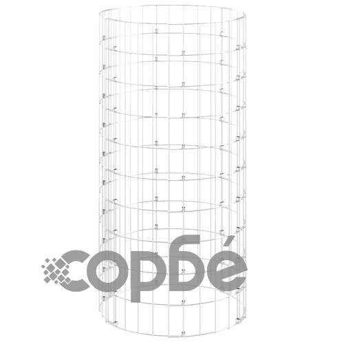 Кръгъл габионен стълб, поцинкована стомана, Ø50x100 см ➤ топ цена ➤ sorbe.bg