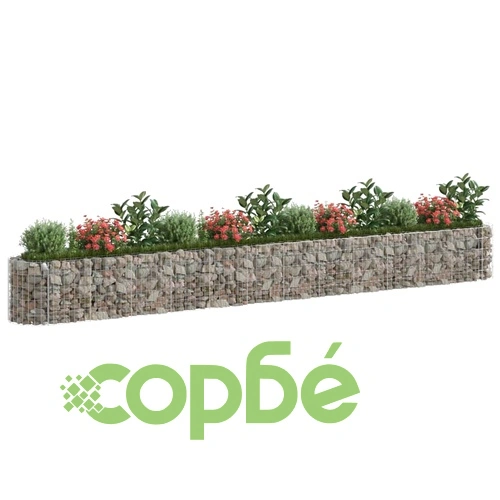 Габион повдигната леха, поцинковано желязо, 470x50x50 cм ➤ топ цена ➤ sorbe.bg