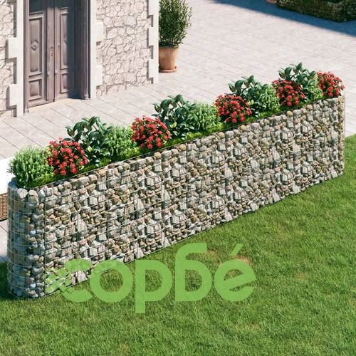 Габион повдигната леха, поцинковано желязо, 470x50x100 cм ➤ топ цена ➤ sorbe.bg