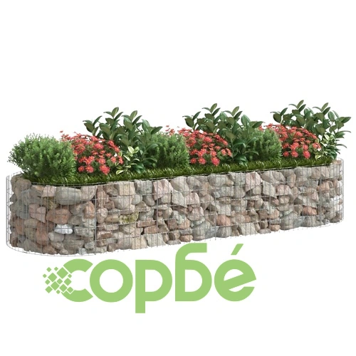 Габион повдигната леха, поцинковано желязо, 300x100x50 cм ➤ топ цена ➤ sorbe.bg