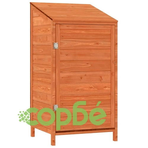 Градинска барака, кафява, 55x52x112 см, чамово дърво масив ➤ топ цена ➤ sorbe.bg