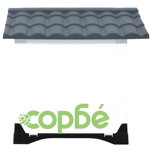 Кучешка колиба, сива, 90,5x68x66 см, полипропилен ➤ топ цена ➤ sorbe.bg