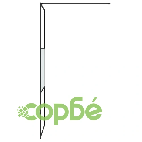 Параван за баня черно 80x195 см наполовина матирано ESG стъкло ➤ топ цена ➤ sorbe.bg