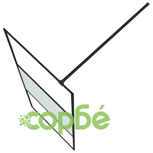 Параван за баня черно 80x195 см наполовина матирано ESG стъкло ➤ топ цена ➤ sorbe.bg