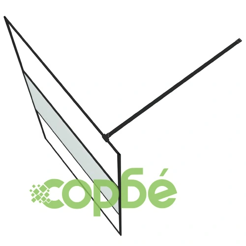 Параван за баня черен 115x195 см наполовина матирано ESG стъкло ➤ топ цена ➤ sorbe.bg