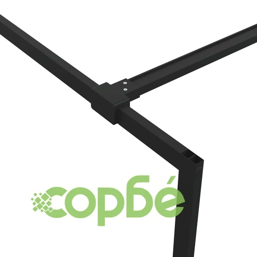 Параван за баня черен 115x195 см наполовина матирано ESG стъкло ➤ топ цена ➤ sorbe.bg