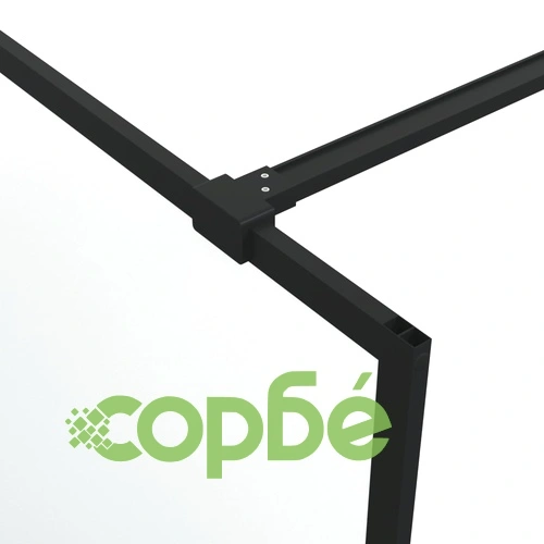 Параван за баня, черен, 100x195 см, матирано ESG стъкло ➤ топ цена ➤ sorbe.bg