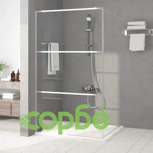 Параван за баня сребрист 115x195 см прозрачно ESG стъкло ➤ топ цена ➤ sorbe.bg