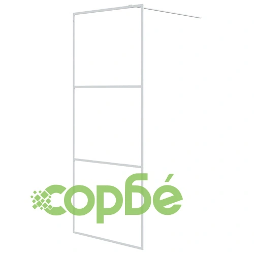 Параван за баня, бял, 80x195 см, прозрачно ESG стъкло ➤ топ цена ➤ sorbe.bg