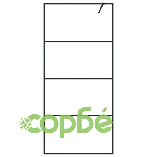 Параван за баня черен 90x195 см наполовина матирано ESG стъкло ➤ топ цена ➤ sorbe.bg