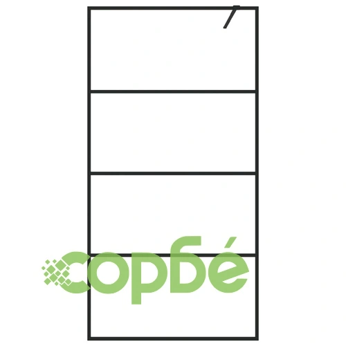 Параван за баня черен 100x195 см наполовина матирано ESG стъкло ➤ топ цена ➤ sorbe.bg