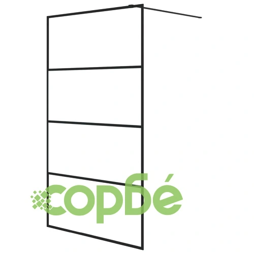 Параван за баня черен 115x195 см наполовина матирано ESG стъкло ➤ топ цена ➤ sorbe.bg