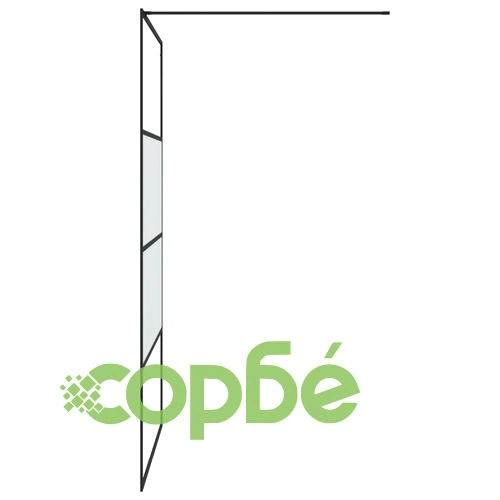 Параван за баня черен 115x195 см наполовина матирано ESG стъкло ➤ топ цена ➤ sorbe.bg