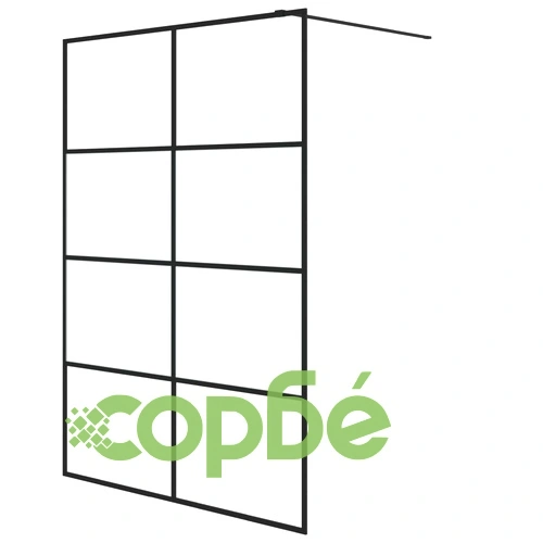 Параван за баня черен 140x195 см наполовина матирано ESG стъкло ➤ топ цена ➤ sorbe.bg