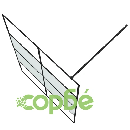 Параван за баня черен 140x195 см наполовина матирано ESG стъкло ➤ топ цена ➤ sorbe.bg