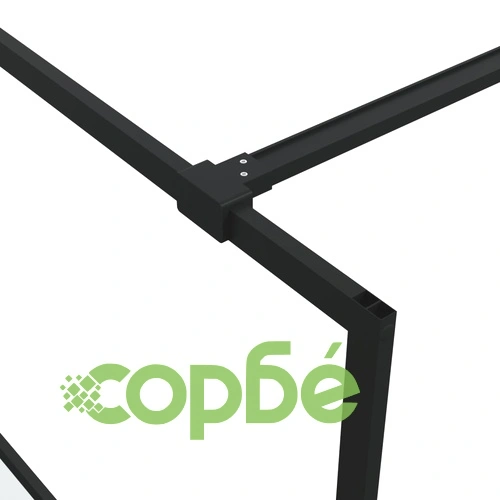 Параван за баня черен 140x195 см наполовина матирано ESG стъкло ➤ топ цена ➤ sorbe.bg