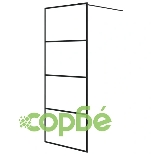 Параван за баня, черен, 80x195 см, матирано ESG стъкло ➤ топ цена ➤ sorbe.bg