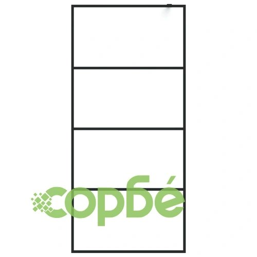 Параван за баня, черен, 90x195 см, матирано ESG стъкло ➤ топ цена ➤ sorbe.bg