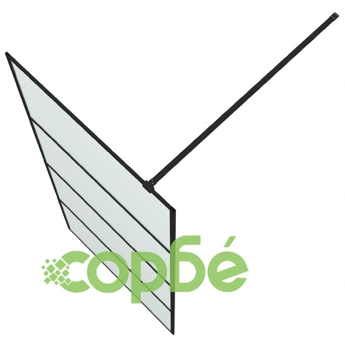 Параван за баня, черен, 90x195 см, матирано ESG стъкло ➤ топ цена ➤ sorbe.bg