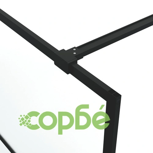 Параван за баня, черен, 90x195 см, матирано ESG стъкло ➤ топ цена ➤ sorbe.bg