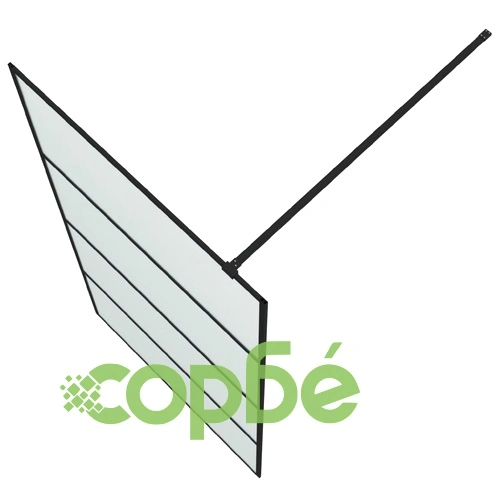 Параван за баня, черен, 100x195 см, матирано ESG стъкло ➤ топ цена ➤ sorbe.bg