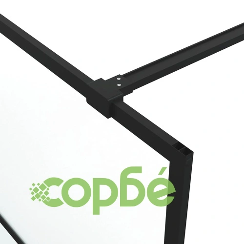 Параван за баня, черен, 100x195 см, матирано ESG стъкло ➤ топ цена ➤ sorbe.bg