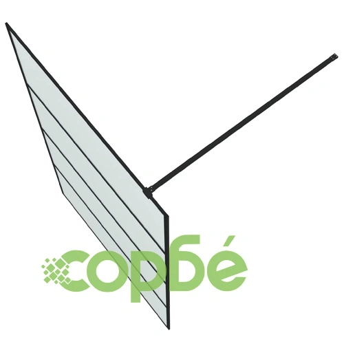 Параван за баня, черен, 115x195 см, матирано ESG стъкло ➤ топ цена ➤ sorbe.bg