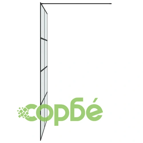 Параван за баня, черен, 140x195 см, матирано ESG стъкло ➤ топ цена ➤ sorbe.bg