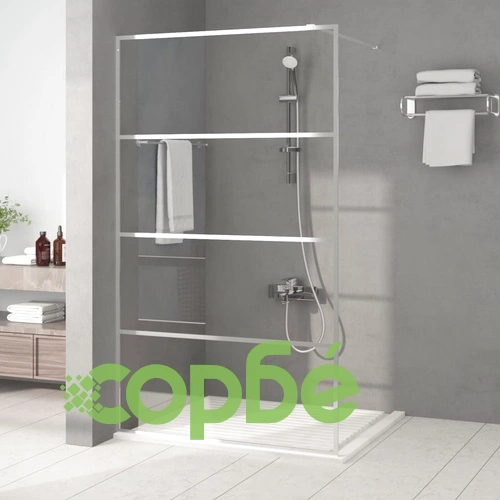 Параван за баня сребрист 115x195 см прозрачно ESG стъкло ➤ топ цена ➤ sorbe.bg